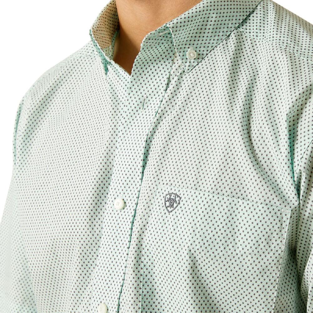 Ariat Turquoise Jordan Men's Fitted Short Sleeve Collared Button Down Shirt 10051524