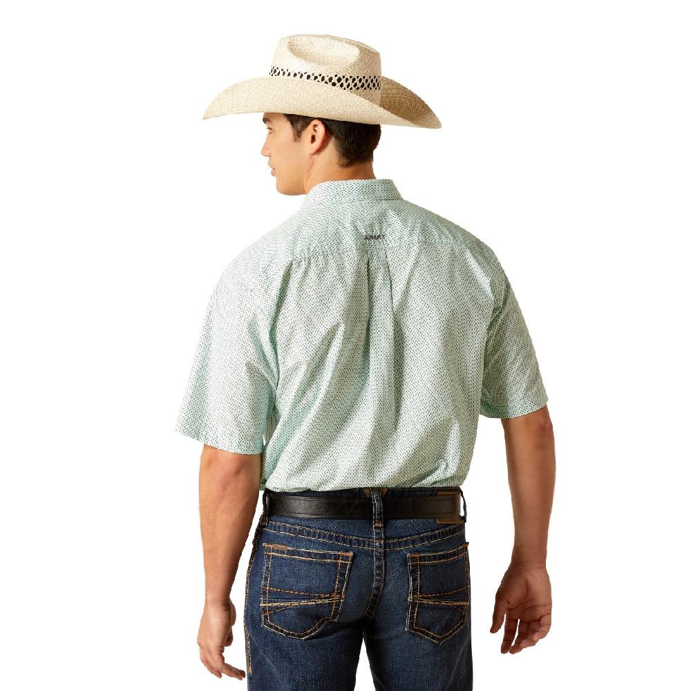 Ariat Turquoise Jordan Men's Fitted Short Sleeve Collared Button Down Shirt 10051524