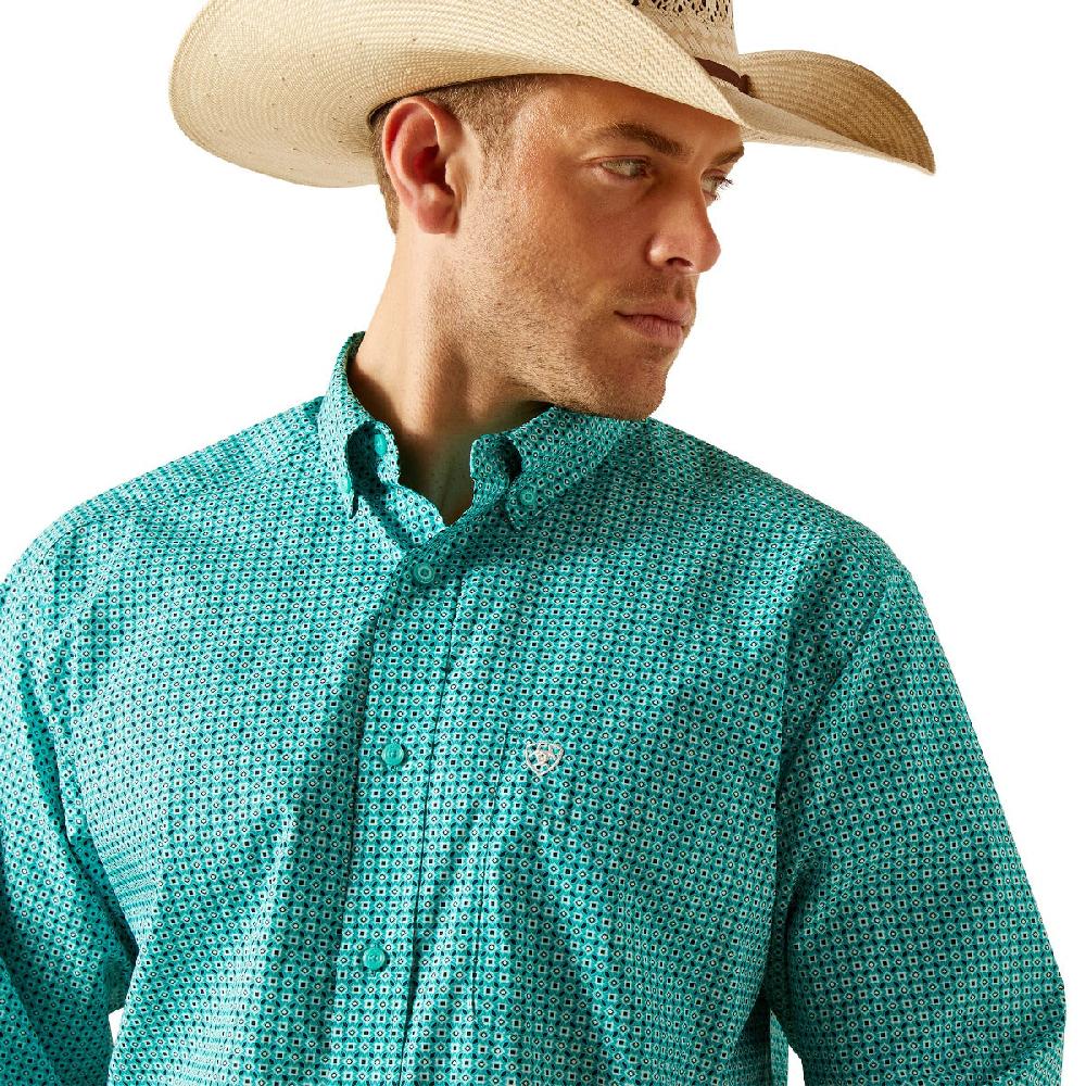 Ariat Turquoise MNS Jaylin Men's Classic Fit Collared Longsleeve Button Down Shirt 10051459