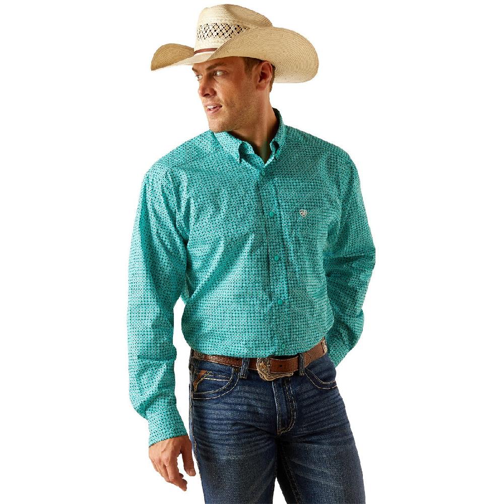Ariat Turquoise MNS Jaylin Men's Classic Fit Collared Longsleeve Button Down Shirt 10051459