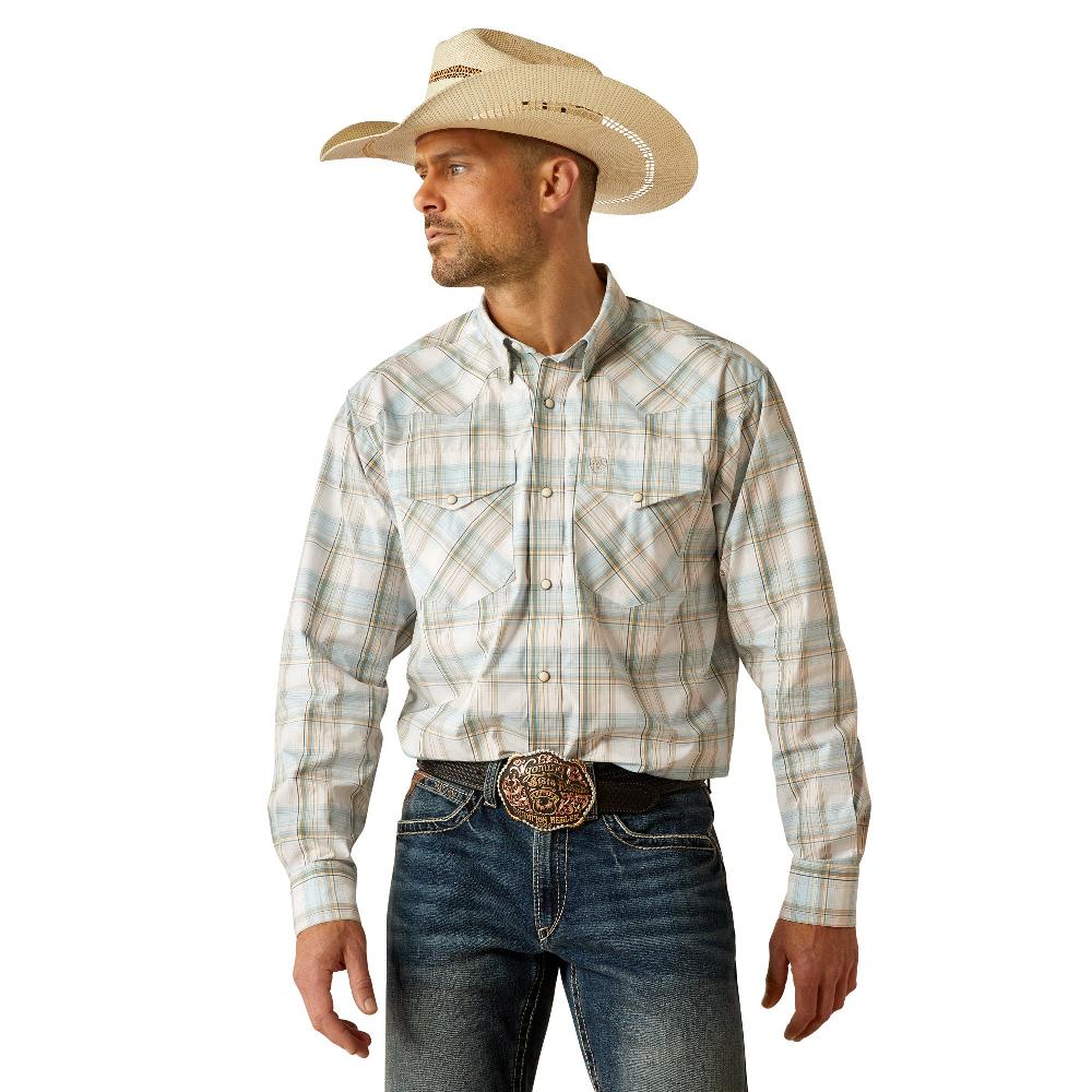 Ariat Turquoise Plaid Pro Series Fillmore Men's Classic Fit Snap Shirt 10054654