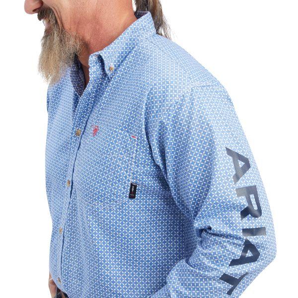 Ariat Turquoise Print FR Lanting Logo Men's Work Shirt 10041688