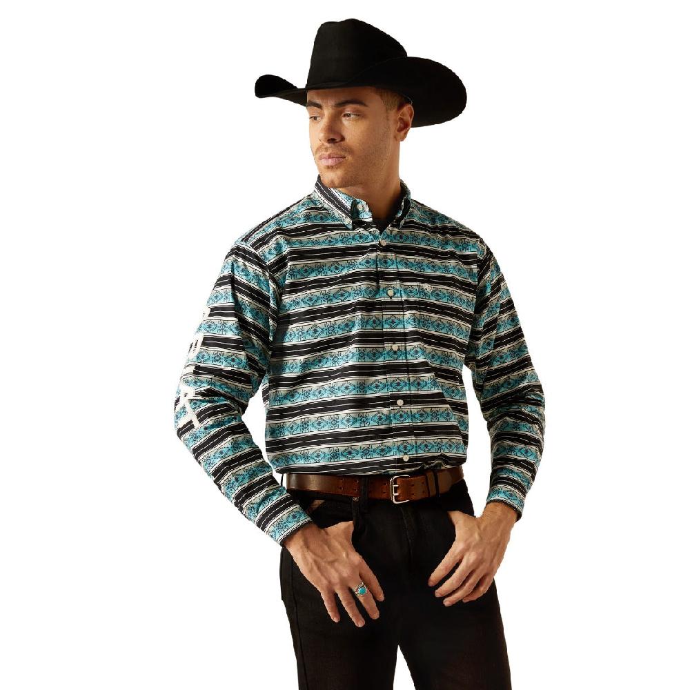Ariat Turquoise Team Osborne Men's Classic Fit Long Sleeve Button Down Shirt 10054054