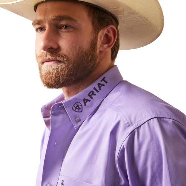 Ariat Violet Tulip Team Logo Men's Longsleeve Classic Fit Twill Shirt 10043521