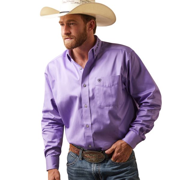 Ariat Violet Tulip Team Logo Men's Longsleeve Classic Fit Twill Shirt 10043521