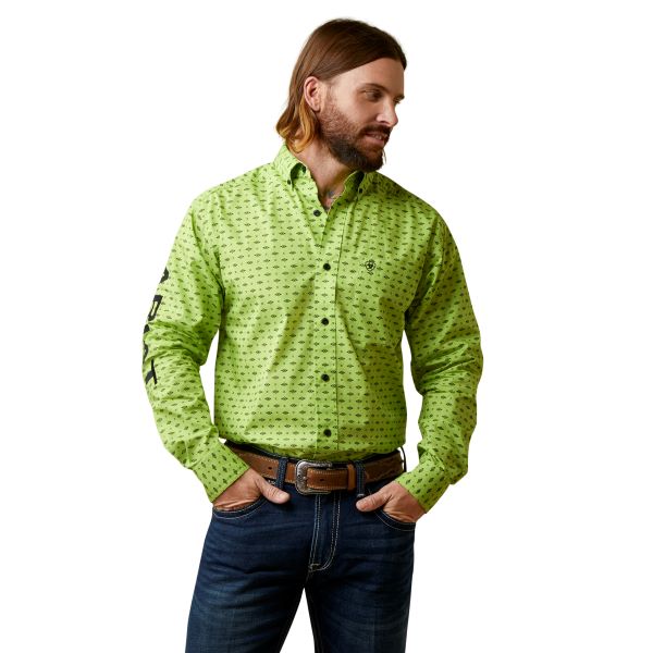 Ariat Wasabi Green Team Pruitt Classic Fit Men's Longsleeve Button Down Shirt 10045065