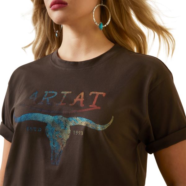Ariat Washed Black Patina Steer Women's Tee 10046318