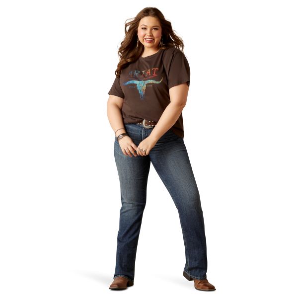 Ariat Washed Black Patina Steer Women's Tee 10046318