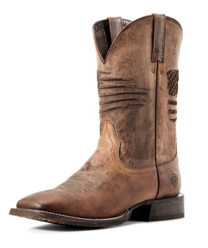 Ariat Weathered Tan Circuit Patriot Mens Western Boots 10029699