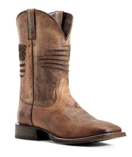 Ariat Weathered Tan Circuit Patriot Mens Western Boots 10029699