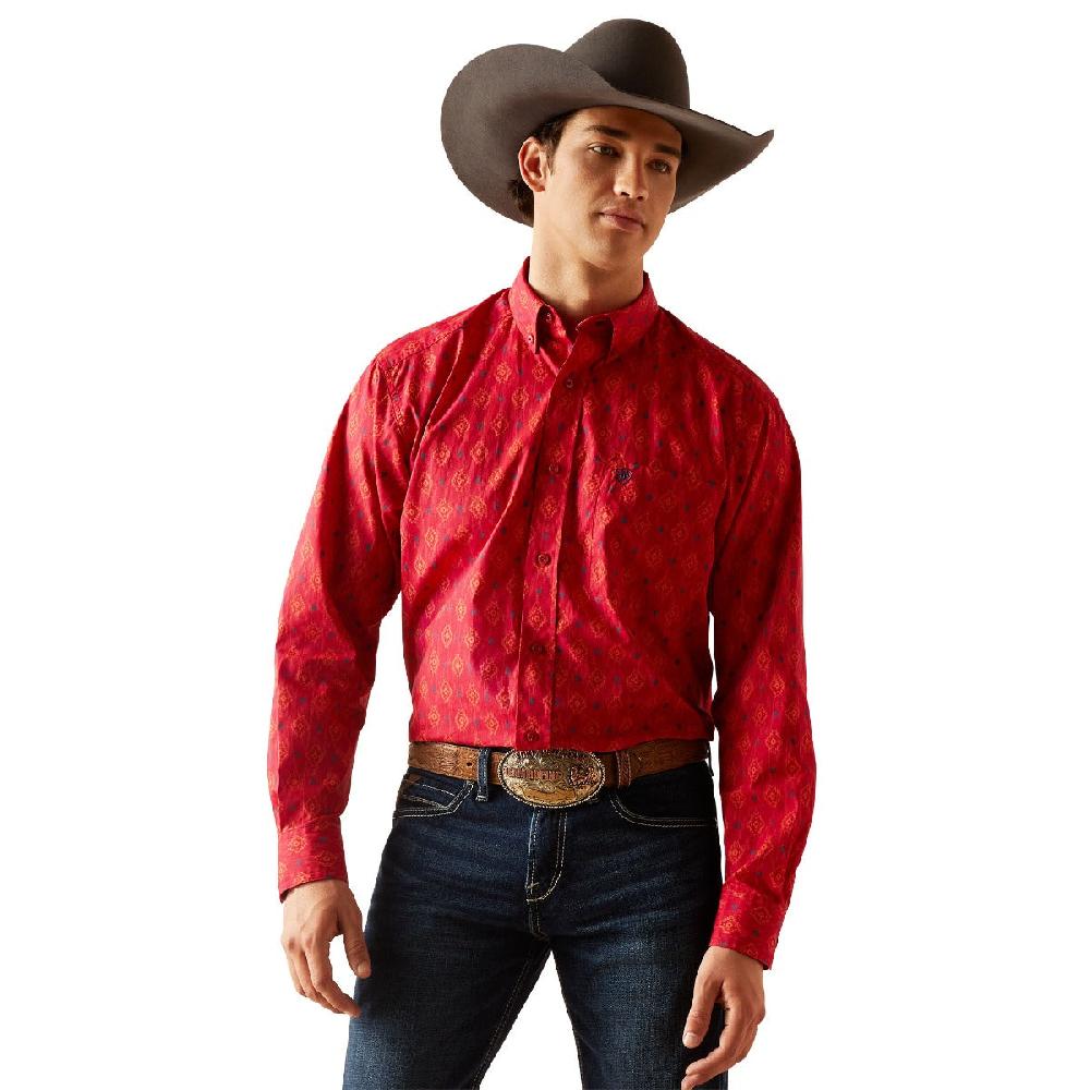 Ariat Weg Red Parsons Collared Classic Fit Men's Button Down Long Sleeve Shirt 10047156