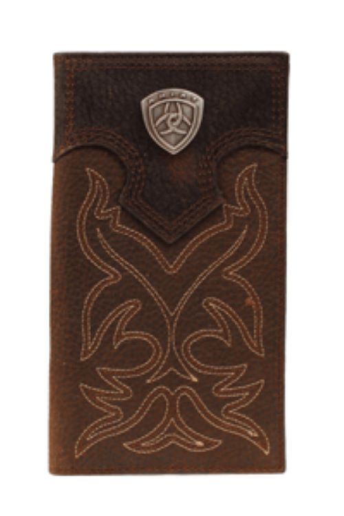Ariat Western Dark Brown Rodeo Mens Boot Stitch Wallet A3510802