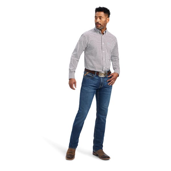 Ariat White Finleigh Classic Fit Shirt With Geometric Plaid 10041742