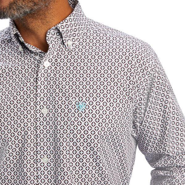 Ariat White Finleigh Classic Fit Shirt With Geometric Plaid 10041742