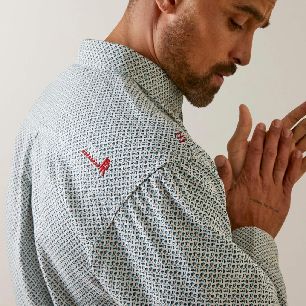 Ariat White FR Hoss Logo DuraStretch Men's Work Shirt 10046545