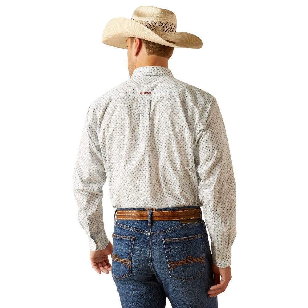 Ariat White Irving Wrinkle Free Classic Fit Men's Collared Longsleeve Button Down Shirt 10051505