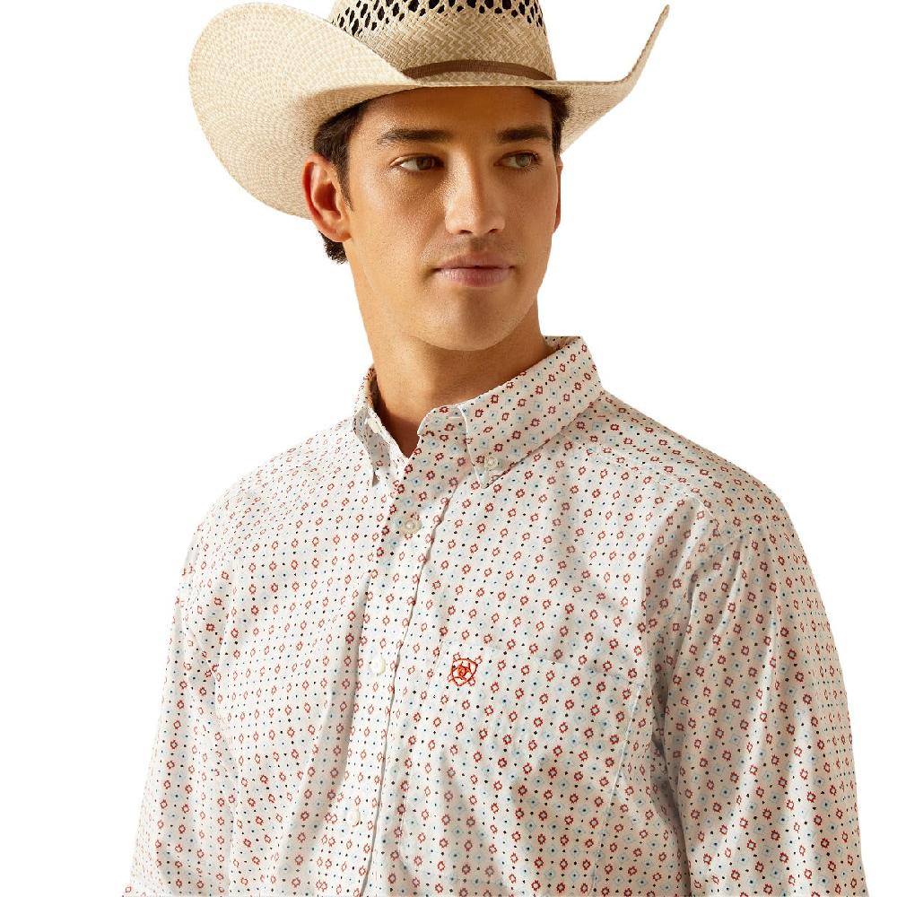 Ariat White Kade Men's Classic Fit Long Sleeve Button Down Western Shirt 10048443