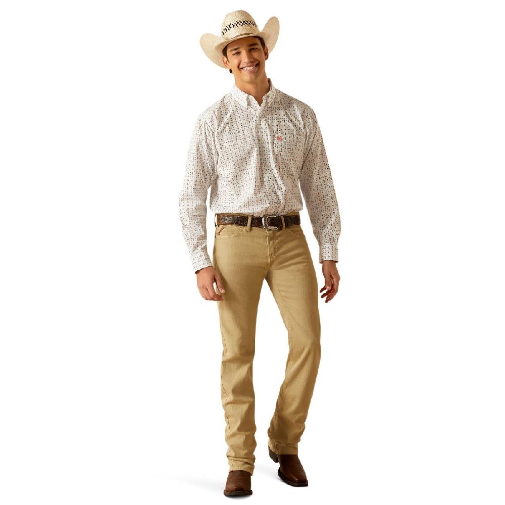 Ariat White Kade Men's Classic Fit Long Sleeve Button Down Western Shirt 10048443