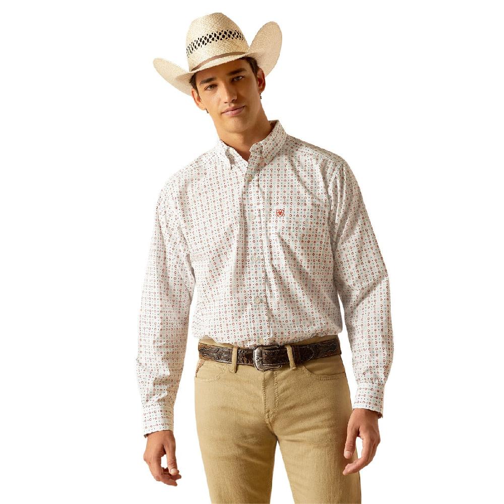 Ariat White Kade Men's Classic Fit Long Sleeve Button Down Western Shirt 10048443