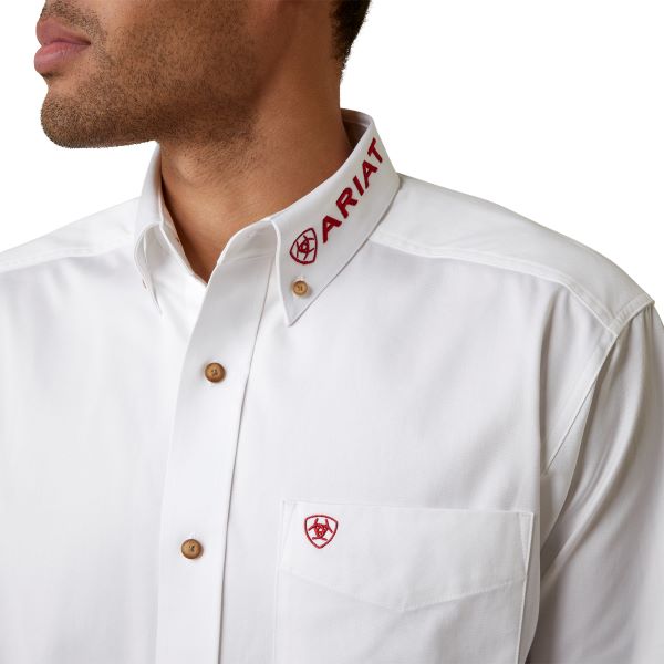 Ariat White Mexico Team Logo Twill Classic Fit Men's Shirt 10040911
