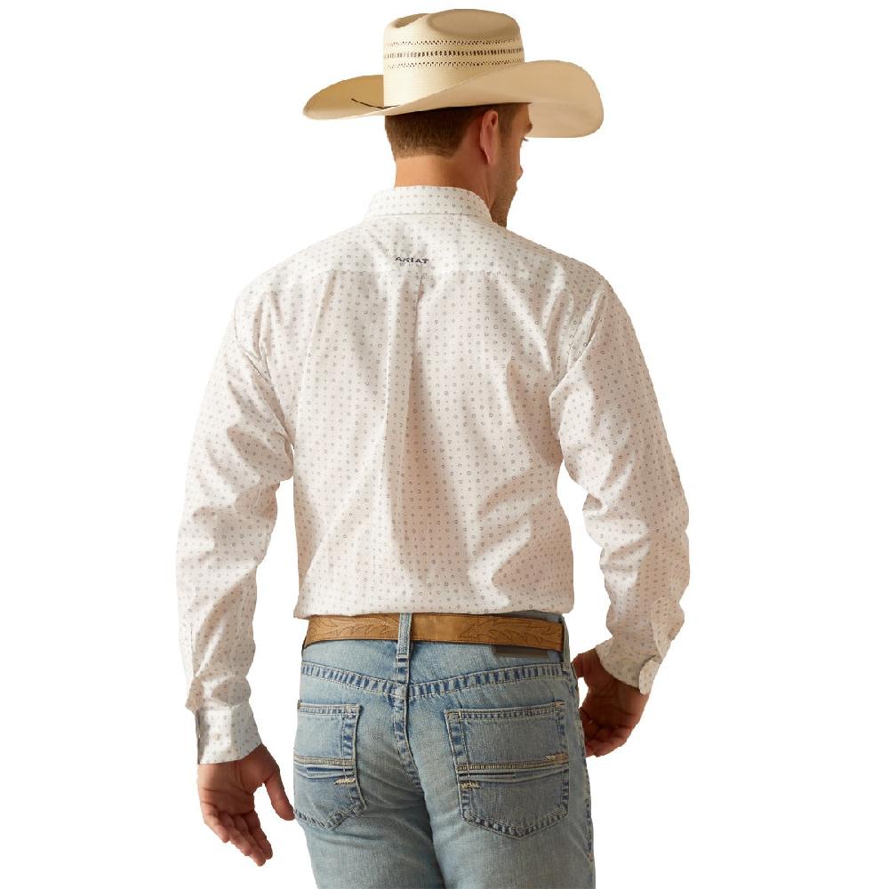Ariat White Ogden Men's Collared Wrinkle Free Classic Fit Long Sleeve Button Down Shirt 10050527