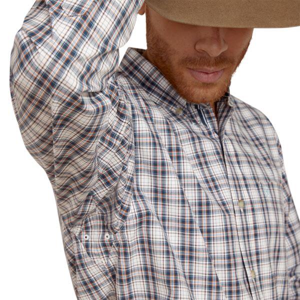 Ariat White Plaid Gradon Men's Classic Fit Pro Series Longsleeve Shirt 10046524