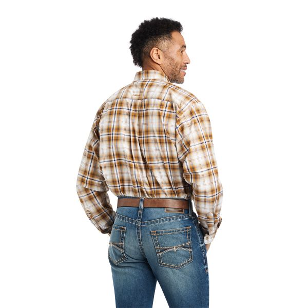 Ariat White Pro Series Geri Stretch Classic Fit Plaid Men's Longsleeve Button Front Shirt 10042377