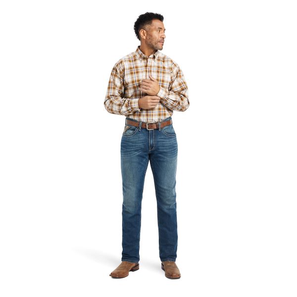 Ariat White Pro Series Geri Stretch Classic Fit Plaid Men's Longsleeve Button Front Shirt 10042377