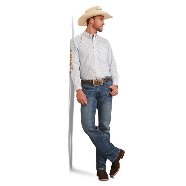 Ariat White Team Stuart Fitted Men's Shirt 10043799