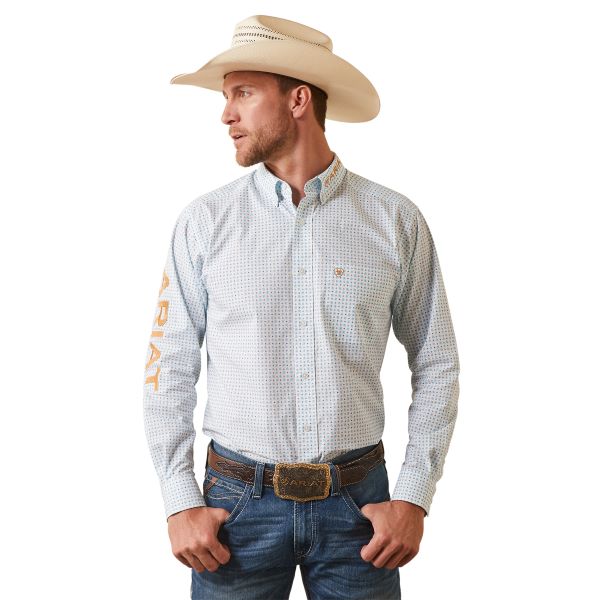 Ariat White Team Stuart Fitted Men's Shirt 10043799