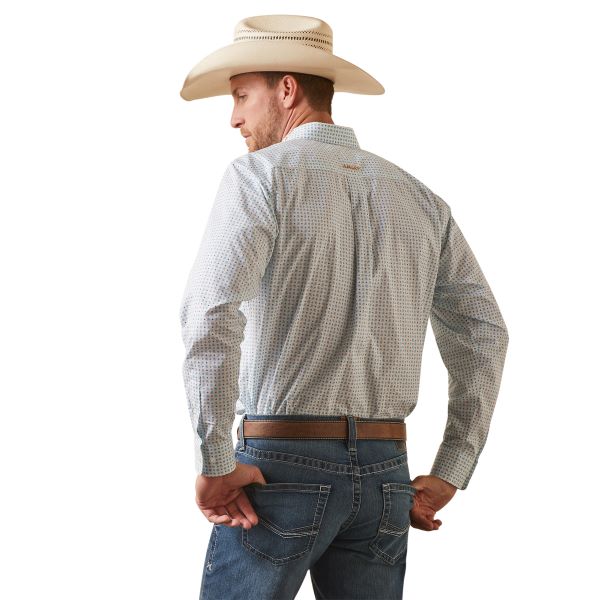 Ariat White Team Stuart Fitted Men's Shirt 10043799