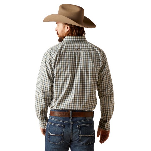 Ariat White With Green Plaid Pro Series Blake Men's Classic Fit Shirt 10046229