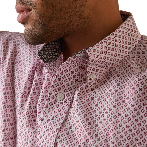 Ariat White With Print Oakly Men's Classic Fit Wrinkle Free Shirt 10043857