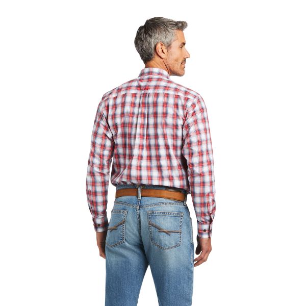 Ariat White With Red Plaid Findley Pro Series Mens Fitted Shirt 10040570