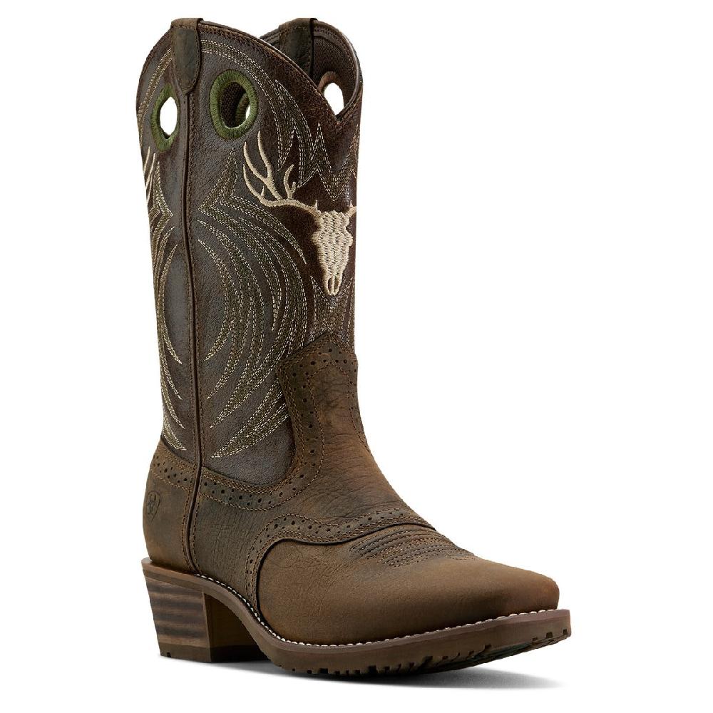 Ariat Wild Taupe/Espresso Hybrid Roughstock Antler Men's Cowboy Boots 10061156