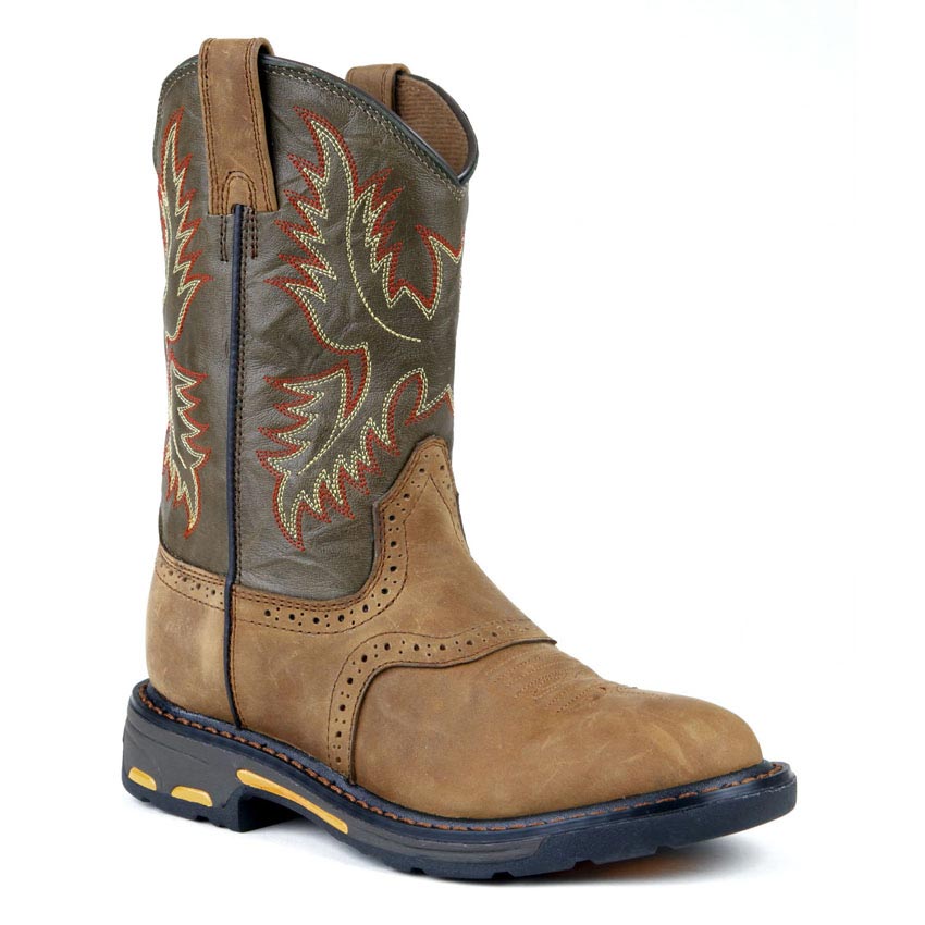 Ariat Workhog Pullon Saddle Leather Kids Western 10007836