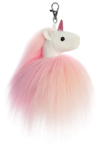Aurora Sparkle Tales 5 inch Fluffy Unicorn Keychain 16728