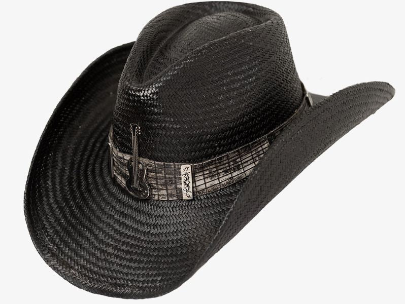 Austin Handmade Hats Black High Voltage Straw Western Hat 05-907