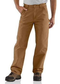 B11 Carharrt Brown Washed Duck Dungarees Mens Work Carpenter Pants