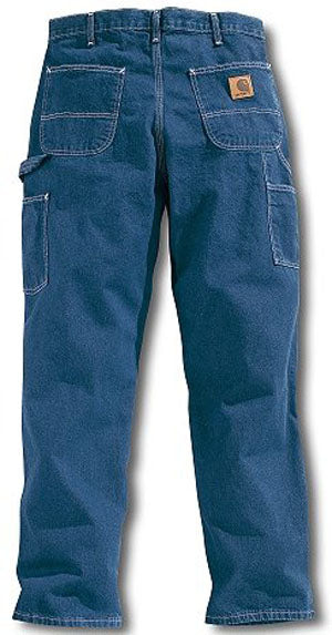 B13 Carhartt Darkstone Washed Denim Mens Work Carpenter Jeans