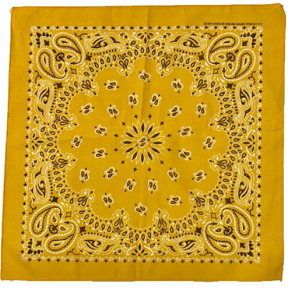 Banana Gold Paisley American Classic Bandana 24