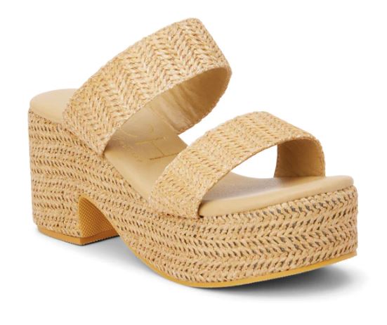 Beach by Matisse Tan Raffia Ocean Ave Women's Platform Sandals OCA-RAFFIA