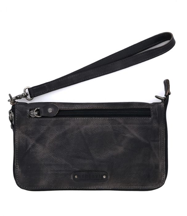 Bed Stu Black Grey Rustic Templeton II Womens Everyday Wallet A450195
