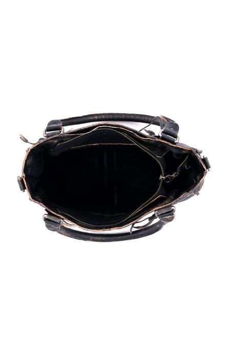 Bed Stu Black Hand Wash ROCKABABY Leather HandBag A450217