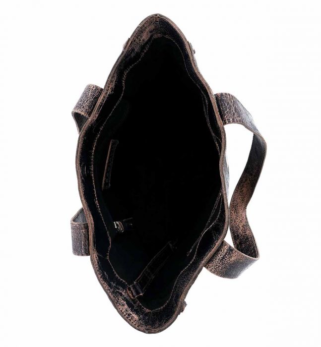 Bed Stu Black Lux STEVIE Vintage Chic Leather Handbag A610019