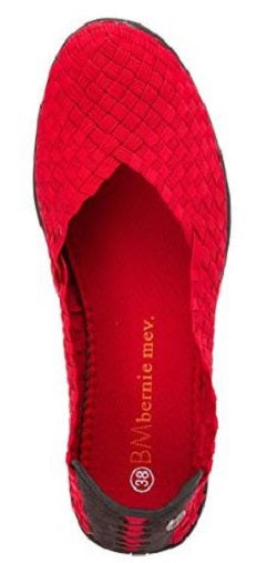 Bernie Mev Catwalk Stretch Elastic Memory Foam Footbed Slip-On Flat Womens Shoes Catwalk-Redsm