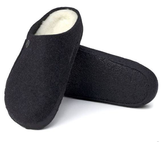 Birkenstock Anthracite Zermatt Shearling Wool Felt Slippers N1015084