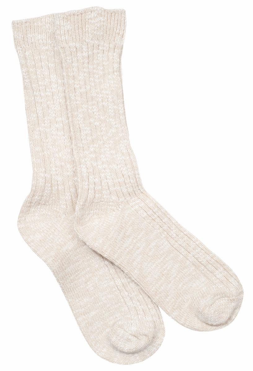 Birkenstock Beige/White Cotton Slub Women's Socks 1008033