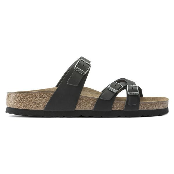 Birkenstock Black Franca Oiled Leather Womens Sandals 1021112