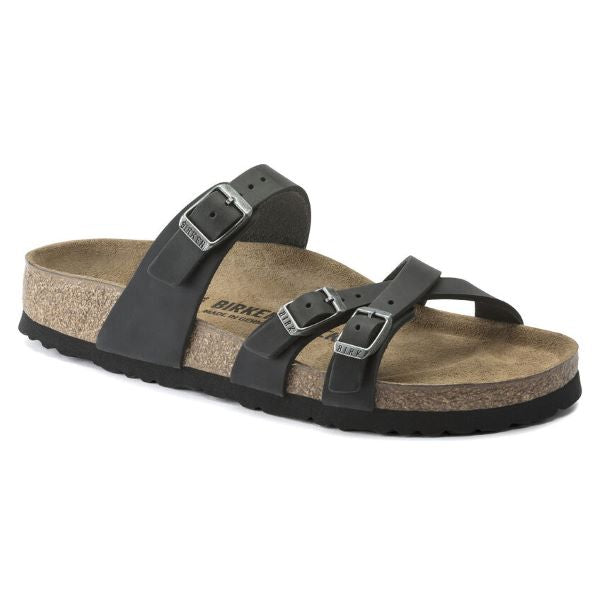 Birkenstock Black Franca Oiled Leather Womens Sandals 1021112